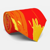 (ばちゃばちゃ)跳ねるアートシトラスオレンジイエロー抽象芸術アート ネクタイ (ロール)