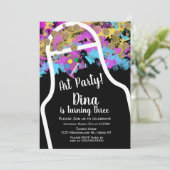 (ばちゃばちゃ)跳ねるア絵画ートエプロンアートバースデーパーティー 招待状 (スタンド正面)