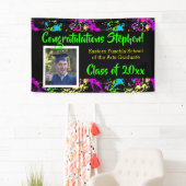 （ばちゃばちゃ）跳ねるカラフルアートフォト卒業バナーの看板 横断幕 (インサイチュ)