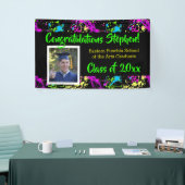 （ばちゃばちゃ）跳ねるカラフルアートフォト卒業バナーの看板 横断幕 (トレードショー)