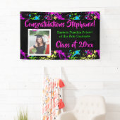 （ばちゃばちゃ）跳ねるカラフルアートフォト卒業バナーの看板 横断幕 (インサイチュ)