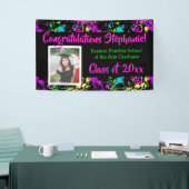 （ばちゃばちゃ）跳ねるカラフルアートフォト卒業バナーの看板 横断幕 (トレードショー)