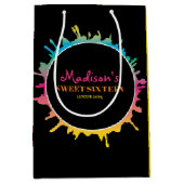 （ばちゃばちゃ）跳ねるグラデーションSweet sixteen16お願いギフトラベル ミディアムペーパーバッグ (正面)