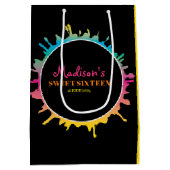 （ばちゃばちゃ）跳ねるグラデーションSweet sixteen16お願いギフトラベル ミディアムペーパーバッグ (裏面)