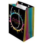 （ばちゃばちゃ）跳ねるグラデーションSweet sixteen16お願いギフトラベル ミディアムペーパーバッグ (裏面アングル)