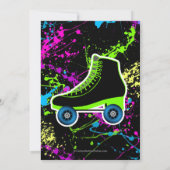 (ばちゃばちゃ)跳ねるグロースケートローラースケートで滑る誕生日パーティー 招待状 (裏面)