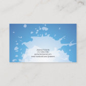 (ばちゃばちゃ)跳ねるスクリプトモノグラムパープル名刺 名刺 (裏面)