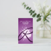(ばちゃばちゃ)跳ねるスクリプトモノグラムパープル名刺 名刺 (スタンド正面)