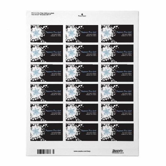 (ばちゃばちゃ)跳ねるスターバルミツワープリント独自のテーブル ラベル (フルシート)