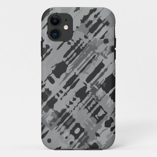 (ばちゃばちゃ)跳ねるデザイン – グレーカモフラージュ Case-Mate iPhoneケース (裏面)