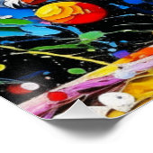 （ばちゃばちゃ）跳ねるパレットイースターバニーと卵 ポスター (コーナー)