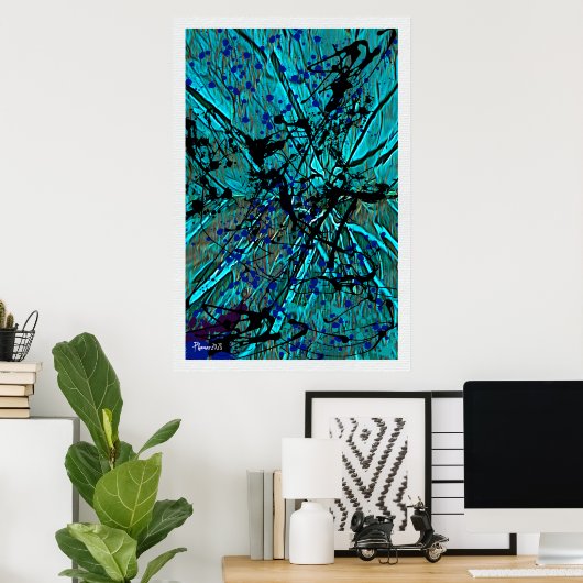 (ばちゃばちゃ)跳ねるポスタ絵を描ーの上に散る ポスター (ホームオフィス)