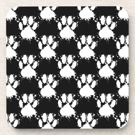 （ばちゃばちゃ）跳ねる付き白犬ポーパタ絵を描ン コースター (正面)