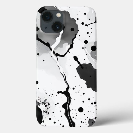 （ばちゃばちゃ）跳ねる付き白黒の流体インクパターン Case-Mate iPhoneケース (裏面)