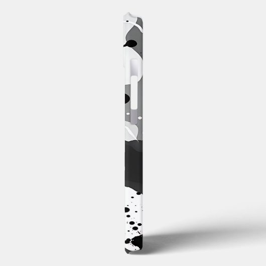 (ばちゃばちゃ)跳ねる付き白黒の流体インクパターン Case-Mate iPhoneケース (裏面 / 左)