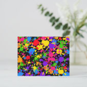 （ばちゃばちゃ）跳ねる壁紙 ポストカード (スタンド正面)