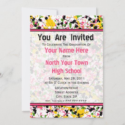 （ばちゃばちゃ）跳ねる多彩の卒業招待状- 2011 招待状 (正面)