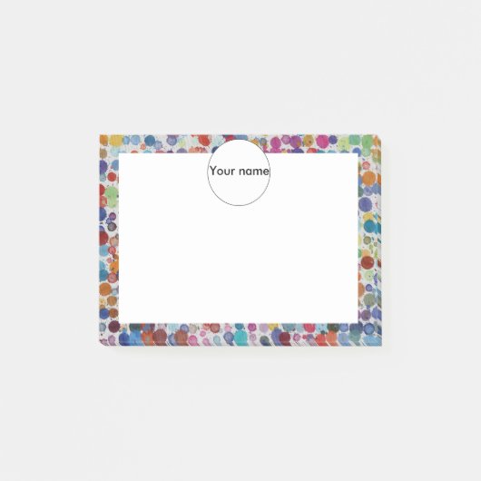 （ばちゃばちゃ）跳ねる抽象デザイン ポストイット (正面)