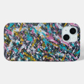 （ばちゃばちゃ）跳ねる抽象芸術(黒と色数々の) Case-Mate iPhoneケース (裏面 (横))