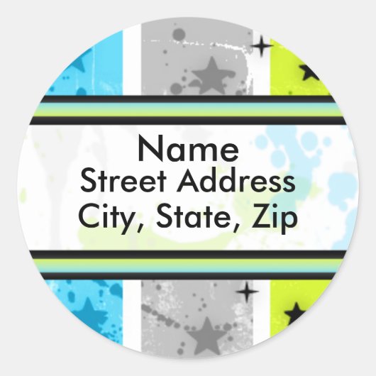 （ばちゃばちゃ）跳ねる星 ラウンドシール (正面)