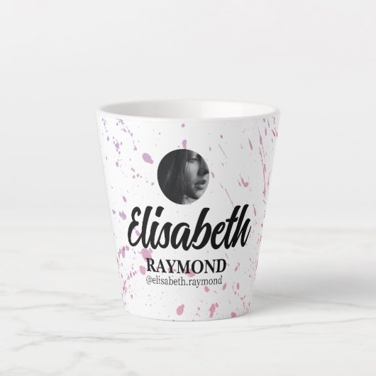 （ばちゃばちゃ）跳ねる水彩ラテマグカップ カフェラテマグ (正面)