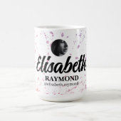 （ばちゃばちゃ）跳ねる水彩写真と名前 コーヒーマグカップ (中央)