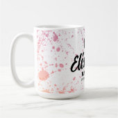 （ばちゃばちゃ）跳ねる水彩写真と名前 コーヒーマグカップ (左)