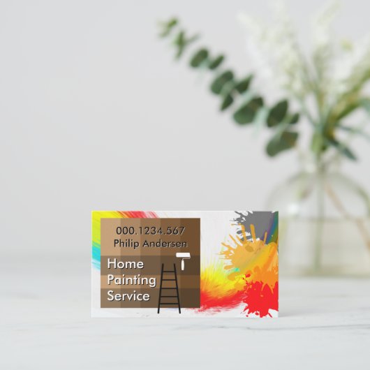 （ばちゃばちゃ）跳ねる絵を描の絵を描跳ね 名刺 (スタンド正面)