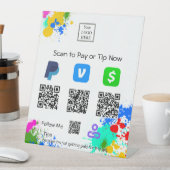 (ばちゃばちゃ)跳ねる絵を描スキャンから支払またはヒント 台座サイン (インサイチュ)