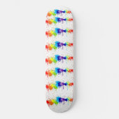 （ばちゃばちゃ）跳ねる絵を描スケートデッキカラフル スケートボード (正面)