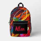 （ばちゃばちゃ）跳ねる絵を描パーソナライズされた プリントバックパック (正面)