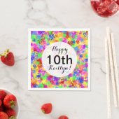 （ばちゃばちゃ）跳ねる絵を描明るい色の背景 スタンダードカクテルナプキン (インサイチュ)