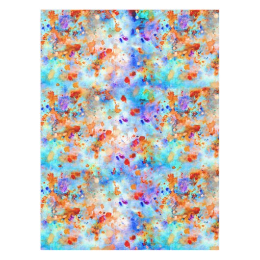 （ばちゃばちゃ）跳ねる絵を描明るい色の背景 テーブルクロス (正面)