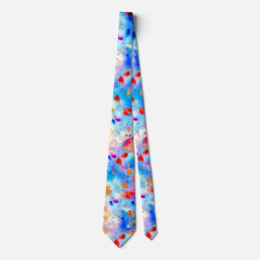 (ばちゃばちゃ)跳ねる絵を描明るい色の背景 ネクタイ (正面)