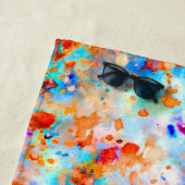 （ばちゃばちゃ）跳ねる絵を描明るい色の背景 ビーチタオル (インサイチュ)