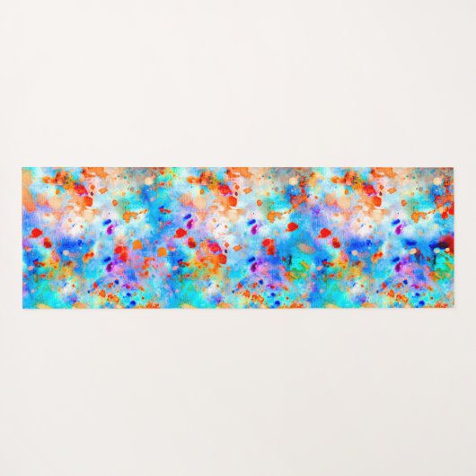 （ばちゃばちゃ）跳ねる絵を描明るい色の背景 ヨガマット (裏面(横))