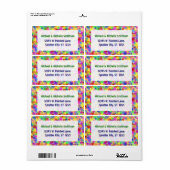 (ばちゃばちゃ)跳ねる絵を描明るい色の背景 ラベル (フルシート)