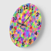 (ばちゃばちゃ)跳ねる絵を描明るい色の背景 ラージ壁時計 (傾斜)