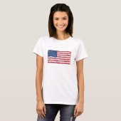 (ばちゃばちゃ)跳ねる絵を描米国国旗 Tシャツ (正面フル)