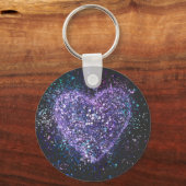 (ばちゃばちゃ)跳ねる絵を描紫ハート キーホルダー (正面)