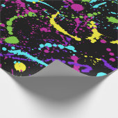 （ばちゃばちゃ）跳ねる絵を描-カラフル- ラッピングペーパー (角)