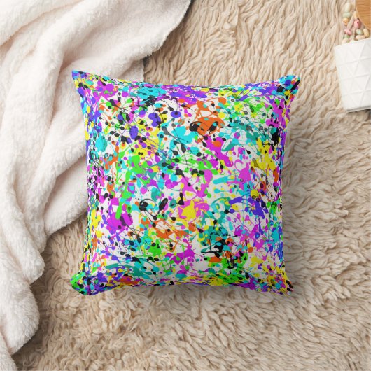 (ばちゃばちゃ)跳ねる絵を描 クッション (ブランケット)