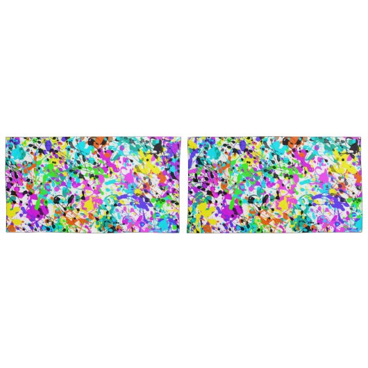 (ばちゃばちゃ)跳ねる絵を描 枕カバー (正面-セット)
