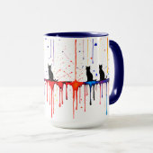 (ばちゃばちゃ)跳ねる芸術的キャットマグ マグカップ (正面右)