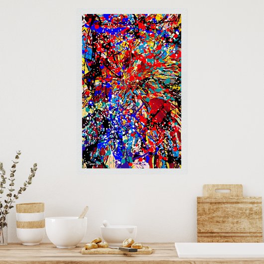 (ばちゃばちゃ)跳ねる表現主義絵を描(ばちゃばちゃ)跳ねるポスター ポスター (キッチン)