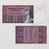 ばら色および緑の春の空想 名刺 (正面/裏面)