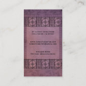 ばら色および緑の春の空想 名刺 (裏面)