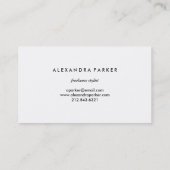 ばら色および黒いモダンな水彩画のしぶき| 名刺 (裏面)