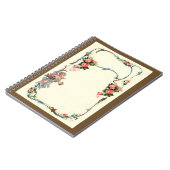 ばら色かわいらしいヴィンテージ及び天使のボーダー装飾 ノートブック (左側)