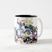 ばら色のつる植物のコーヒー・マグ ツートーンマグカップ (正面右)